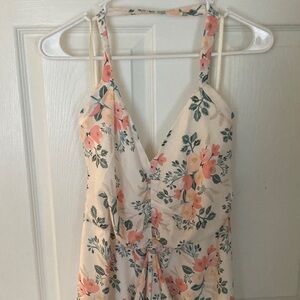 Paper Crown Floral Halter Sleeveless Dress